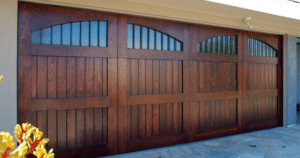 wooden garage door in North Richland Hills, TX