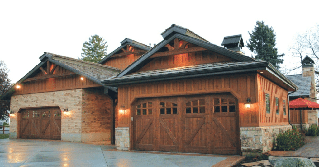 wooden garage door in North Richland Hills, TX