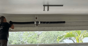 Garage door spring repair.