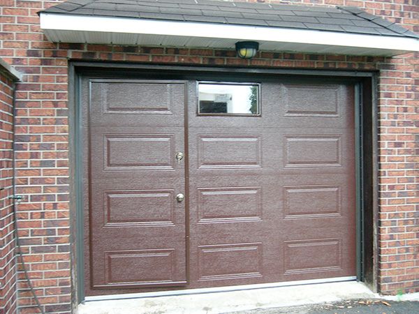 garage door with entry door